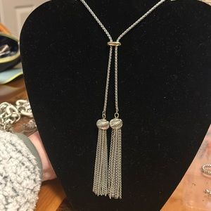 Silver tone 21” necklace